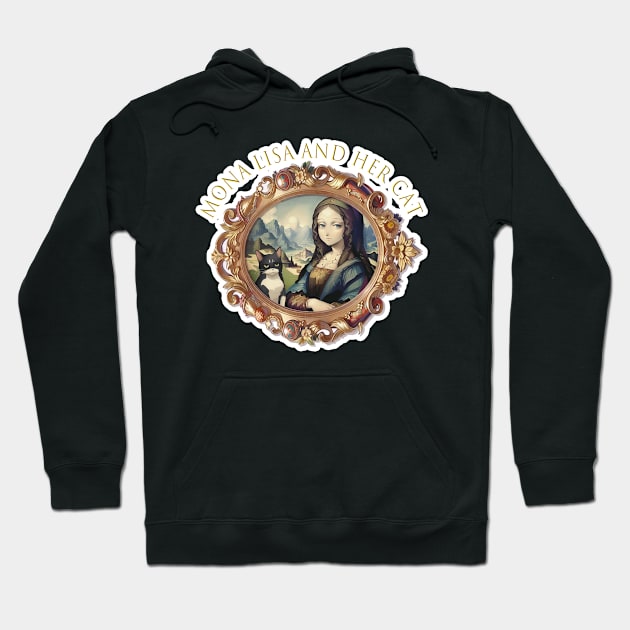 Mona Lisa and her cat Hoodie by LycheeDesign
